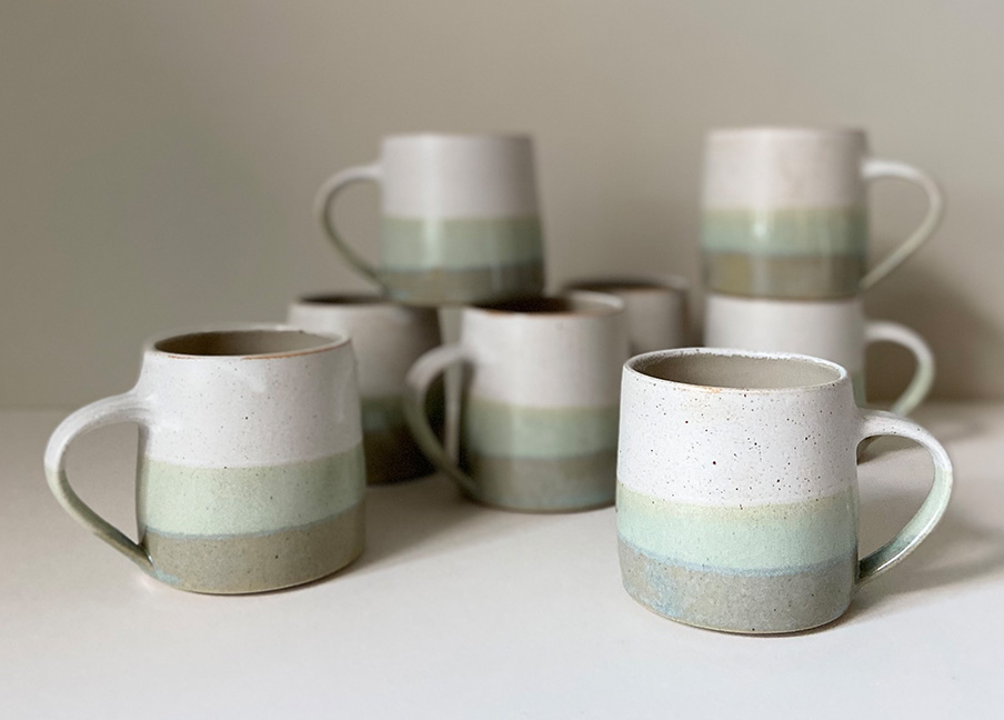 mixed ceramics green glaze